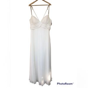 Christina Wu ivory chiffon studded strap dress size 20